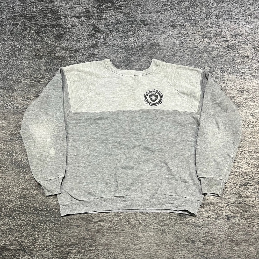 Vintage 60s 70s Kent‎ State University Sweatshirt Sz Medium Gray Raglan Crewneck